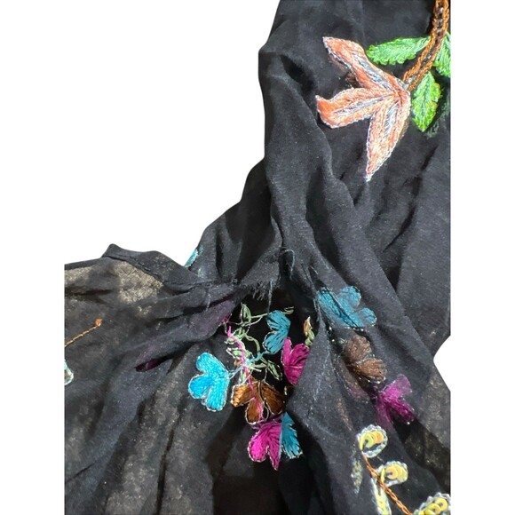 Boston Proper Silk Sheer Embroidered Sequin Off Shoulder Top Women's Sz S Fairy - Picture 5 of 11